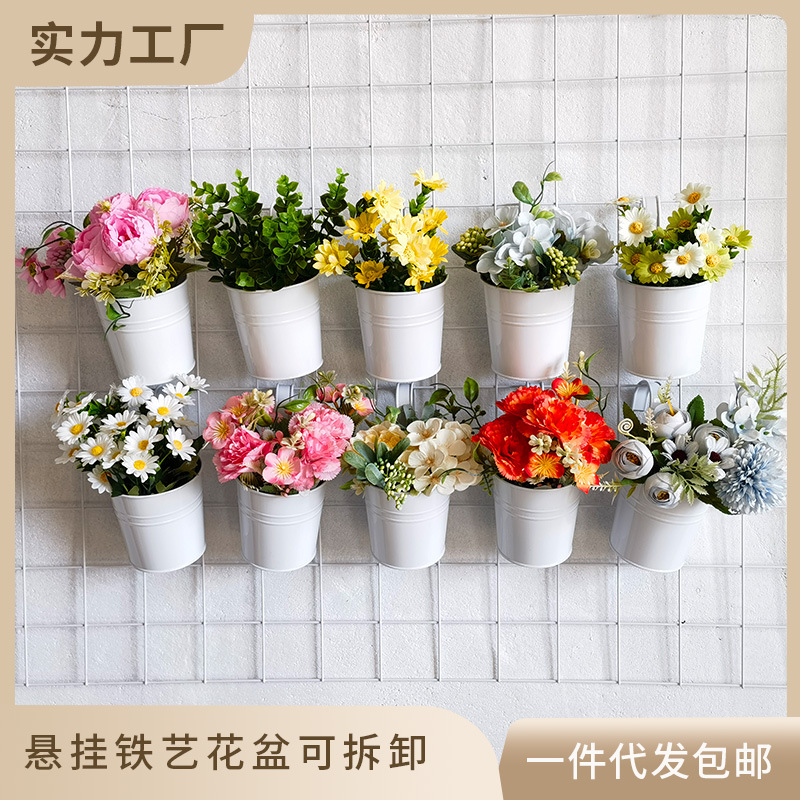 彩色鐵皮掛桶 懸掛式多肉綠植吊盆 陽台裝飾