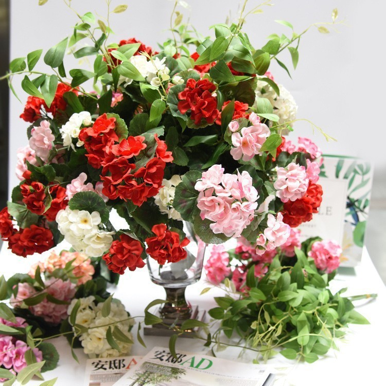 仿真海棠花天竺葵 絲花人造花裝飾