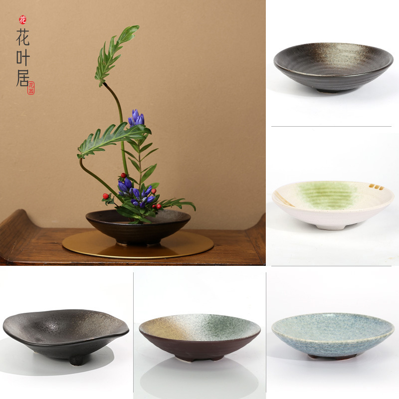 日式禪意陶瓷三足花器