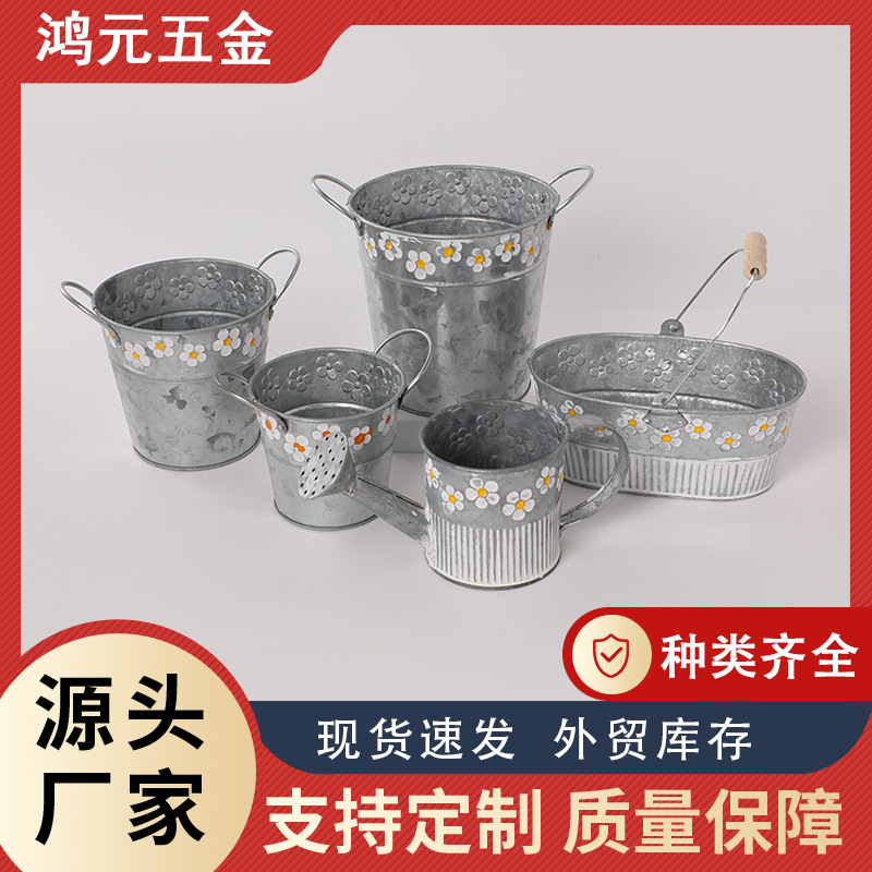 創意壓花鐵皮多肉花盆擺件